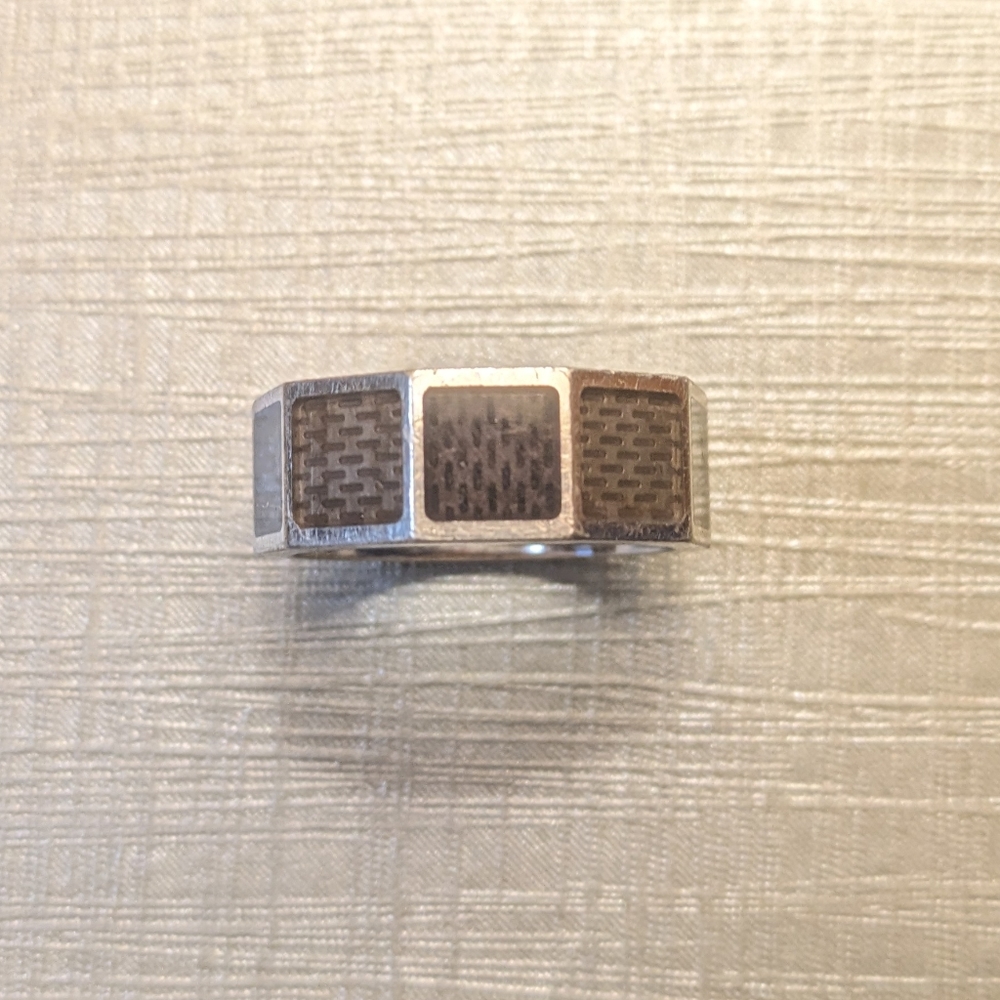 Louis Vuitton Berg Damier Men's Silver Ring - Picture 5 of 6
